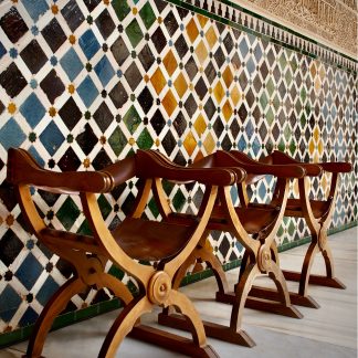 Moorish geometric tile pattern photography print by Mark Hulskamp